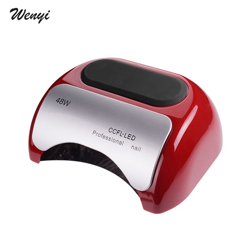 48W CCFL LED lampe à lumière UV sèche-ongles pour vernis à ongles vernis à ongles séchoirs à lampe avec minuterie à Induction: red