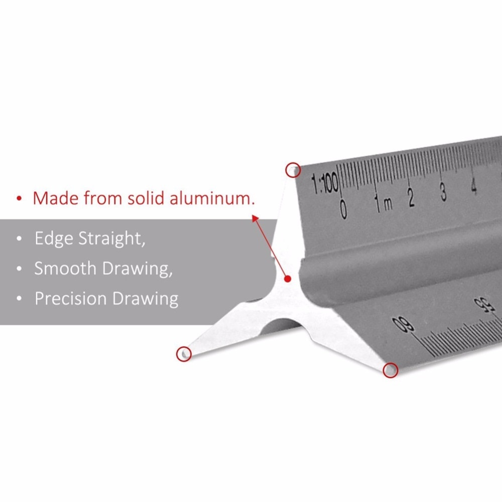 Règle Triangulaire Architecte Aluminium Robin Goods - Échelle Métrique