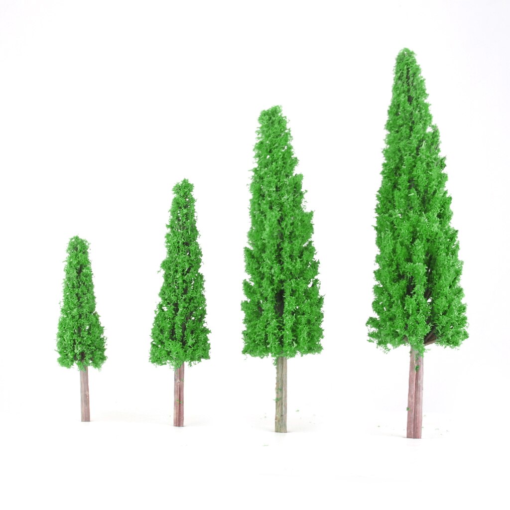 25Pcs Landschap Landschap Trein Model Metasequoia Bomen Schaal 1/150 Jade Groen