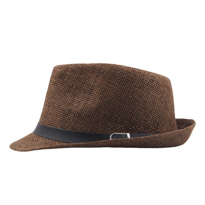 Women Men Hat Cap Summer Shade Straw Hat Top Hat Straw Beach Hat With Belt Unisex