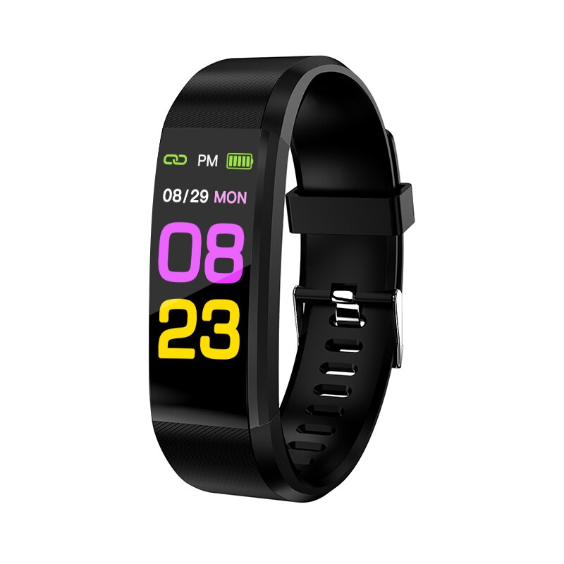 Smart Bracelet Watch Man Wen Waterproof Blood Pressure Measurement Fitness Tracker Camera control Pedometer TPU Smart Band: Black