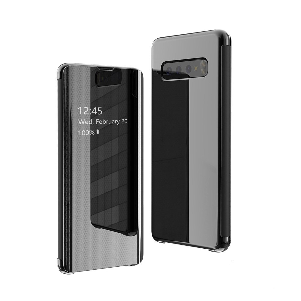 Smart mirror flip 360 phone case for Samsung Galaxy S9 S10 Plus clear cover for samsung S10e smart phone case: For Samsung S9 Plus / Black