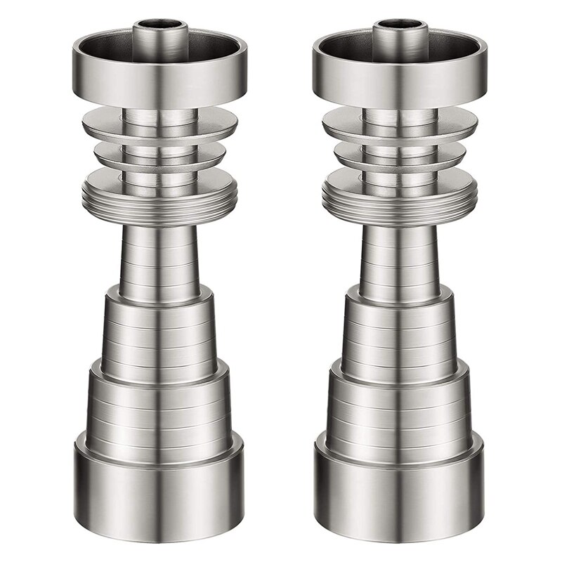 Praktische 2 Stuks Titanium Wax Tool Rvs Cap Wax Tool Universele 6 In 1 Metalen Wax Tool Waterdicht Rustproof wax Carvi