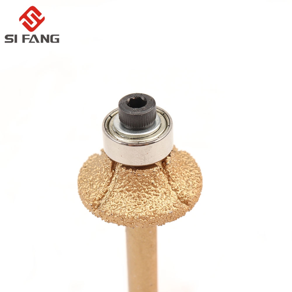 Diamond Router Bits 55 Mm Voor Glas Metalen Bullnose Steen Graniet Marmeren Plaat Rand Profiel Router Cutter Met 6 Mm ronde Schacht