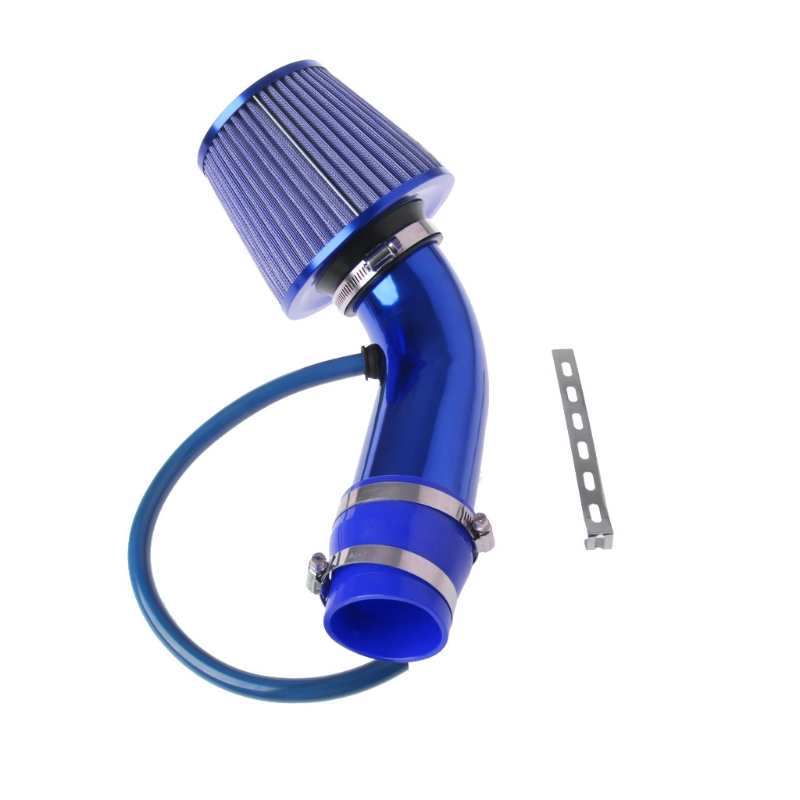 1 set of 76mm 3" car air-conditioning open conical air intake pipe kit filter tube system universal chrome 3" air inlet
