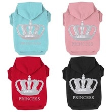 Kroon Hond Hoodie Trui Prinses Gedrukt Hond Huisdier Trui Sweatshirts Herfst Winter Hooded Kleding Honden