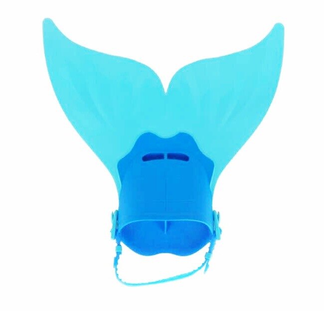 Mermaid Fins Monolithic Whale Tail Children's One-piece Fins Children's Fins Snorkeling Swimming Training Diving Supplies: Light Blue