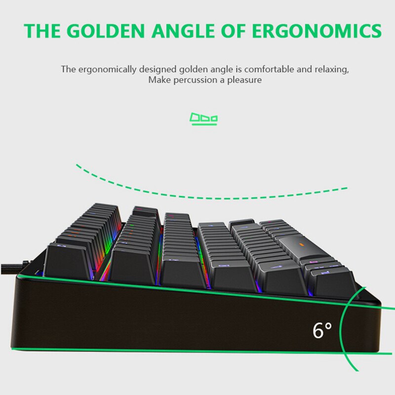 Mechanical Keyboard RGB Gaming Keyboard Wired Blue Switch 87 Keys Mini Ergonomics Multifunctional Keyboard For PC Laptop Desktop