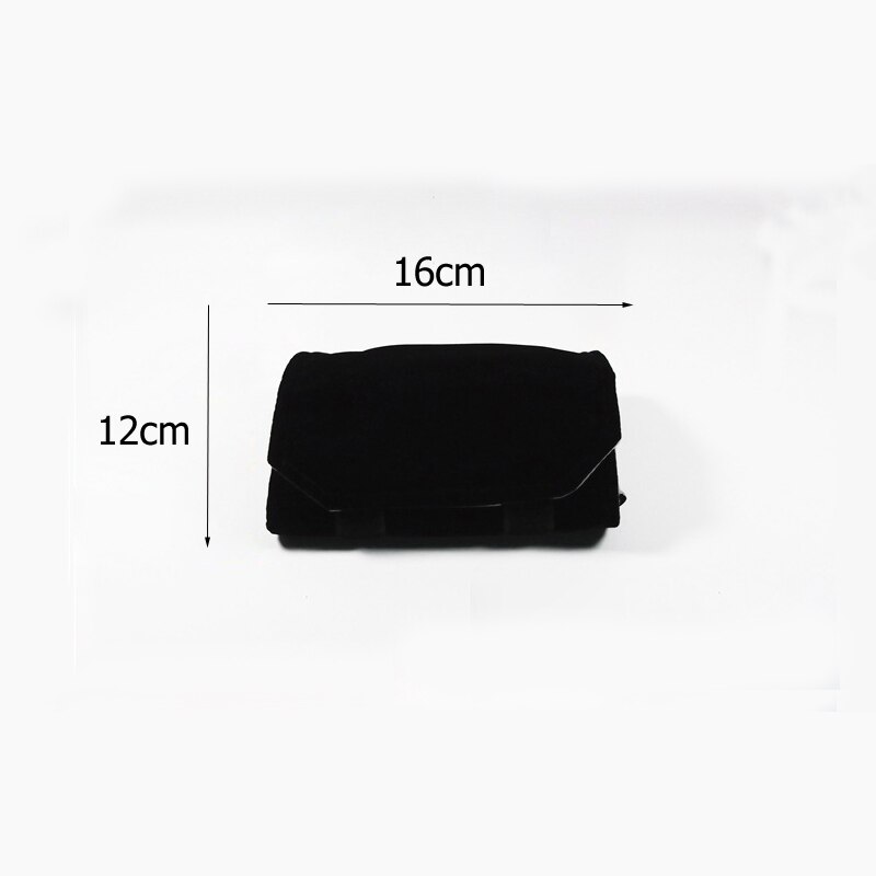 Jewelry Roll Organizer Bag - Soft Velvet Travel Ring Holder - Foldable Display Case