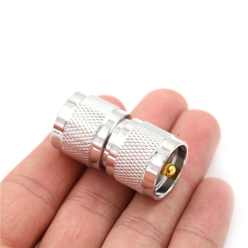 1X UHF PL259 Male To UHF PL-259 Male Plug RF Coaxial Adapter Connector Double Straight Long RF Coax Adapter Connector