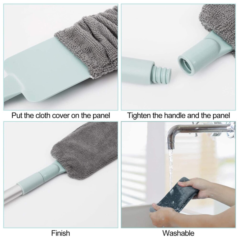 Removable Dusters Telescopic Dust Cleaning Brush Microfiber Cleaning Brush Bed Bottom Gap Clean Sweeping Duster Household Mop