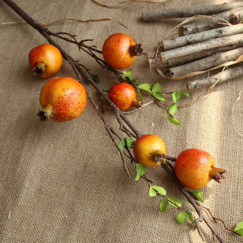 Granateple simulering frukt hjem dekorasjon bryllupet bukett holder veien blomst vegg: Oransje