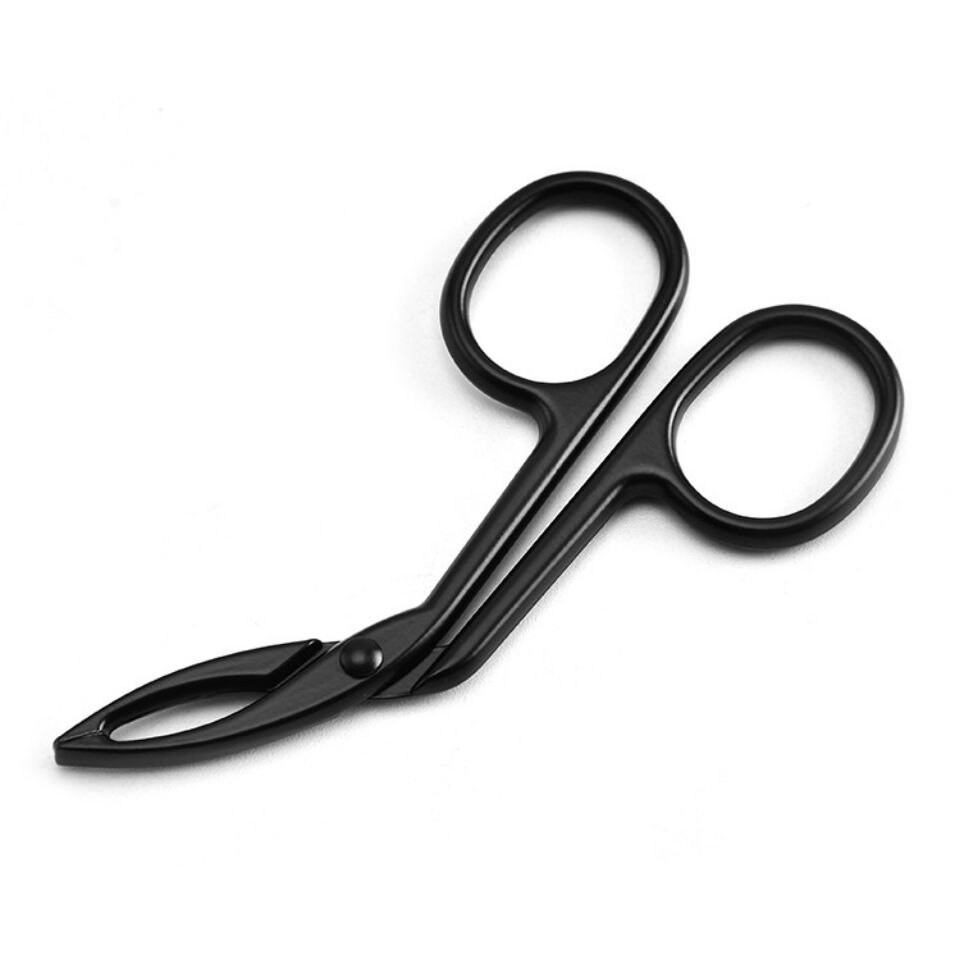 Pince à épiler les sourcils, coudée, ciseaux à Clip, épilateur droit et pointu, outils de beauté et de maquillage: black