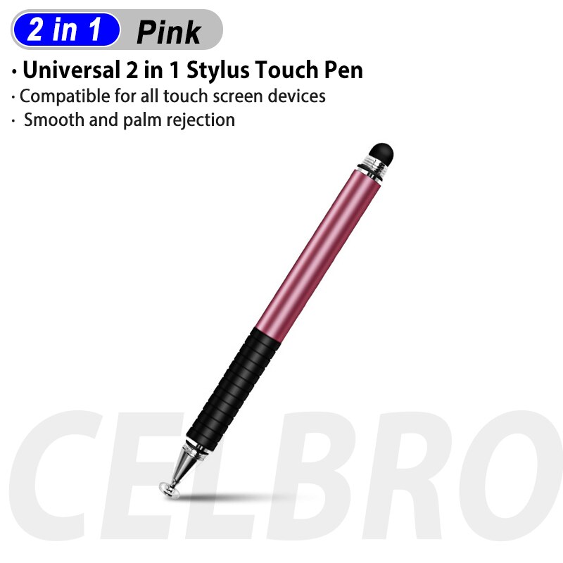 Universal 2 In 1 Stylus Pen Drawing For Tablet Pencil Capacitive Screen Caneta Touch Pen For iPad Pro Smartphone Android Drawing: Pink