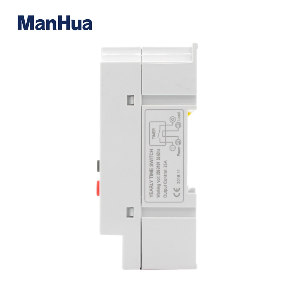ManHua 220VAC 25A Din Rail Programmable Timer MT316S-Y with LCD Daily/Monthly Timer/Yearly Digital Time Switch