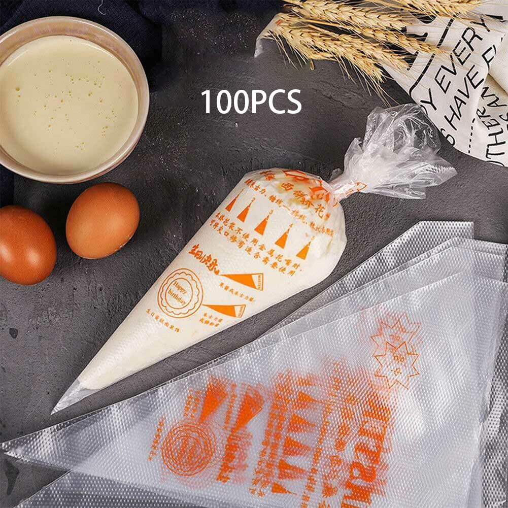 100 Dikke Plastic Wegwerp Spuitzak Icing Piping Cake Cupcake Decorating Bag