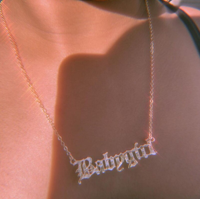 Babygirl halskæde til kvinder mor zirkon bogstav navn initial choker vedhæng halskæder smykker bijoux femme bff