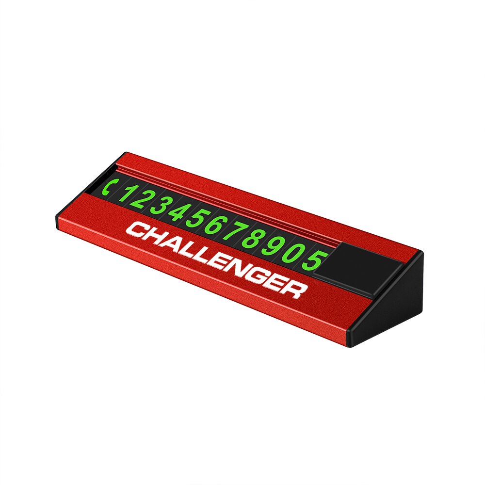 Auto Parkeerkaart Telefoon Nummerplaat Auto Mobiele Telefoon Nummer Card Auto Sticker Voor Dodge Challenger: 1pcs red