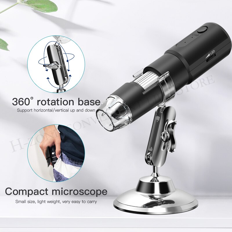 2022 Newest WIFI wireless portable 100 times zoom Digital 50X -1000x Microscope Magnifier Camera for Android ios iPhone iPad