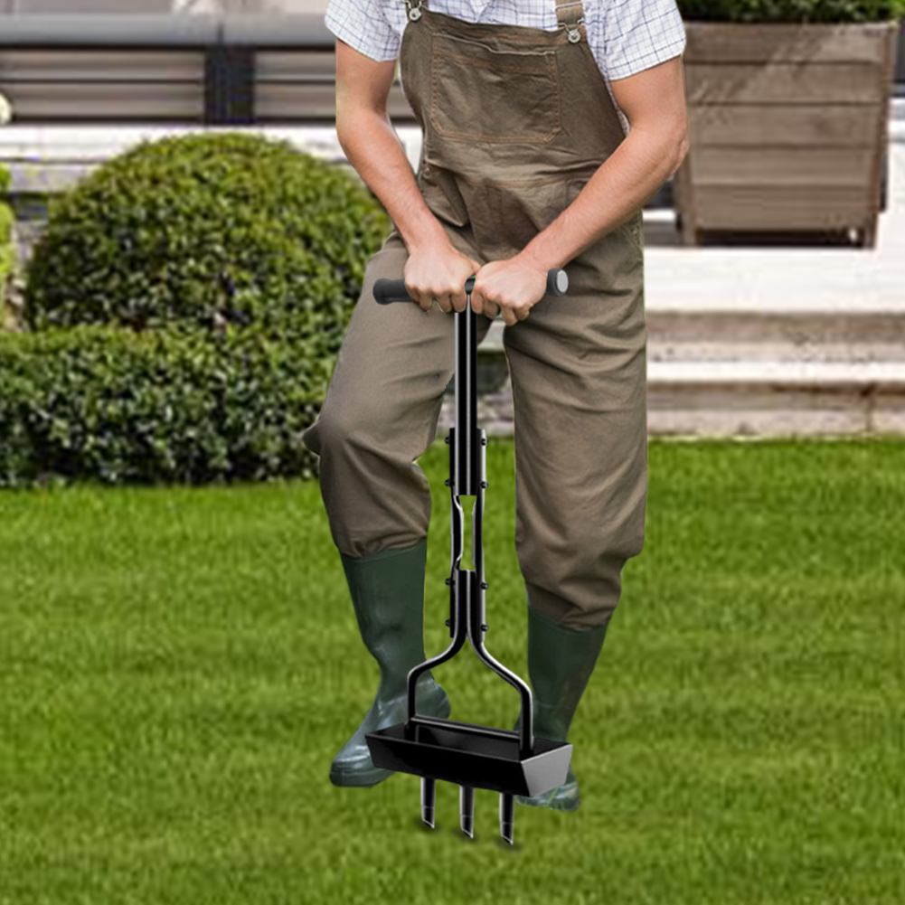 Manueller Rasenbelüfter, Entkerner, Plugbelüfter mit Reinigungswerkzeug, Grasbelüftungswerkzeug, Grasbelüftung, Gartengerät für sterben Pflege von Rasen und Hof
