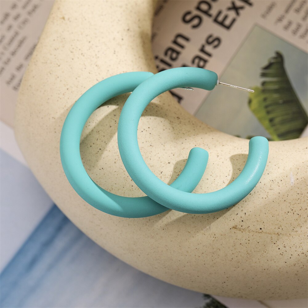 Iparam brincos de argola em resina, brincos de argola em formato de semicírculo c coreano, em acrílico redondo, 2021, joias da moda, presentes: IPA1035-10