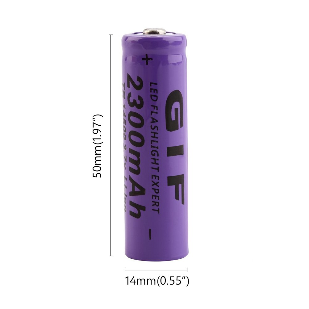 1/2/4/6/8Pcs 14500 Battery 3.7 V 2300mah lithium ion rechargeable batteries For LED flashlight Torch 14500 Battery