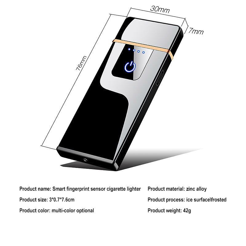 Sigarettenaansteker Touch Screen Usb Opladen Voor Man Dubbelzijdig Oplaadbare Levert Ultradunne Elektronische Aansteker