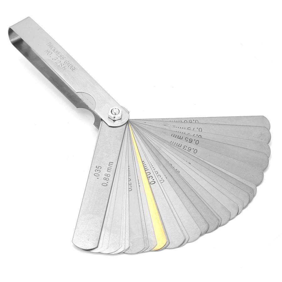 Thickness Gauge 32 Blades Feeler Gauge Metric 0.04-0.88mm Thickness Stainless Steel Gap Measurement Tool Stainless