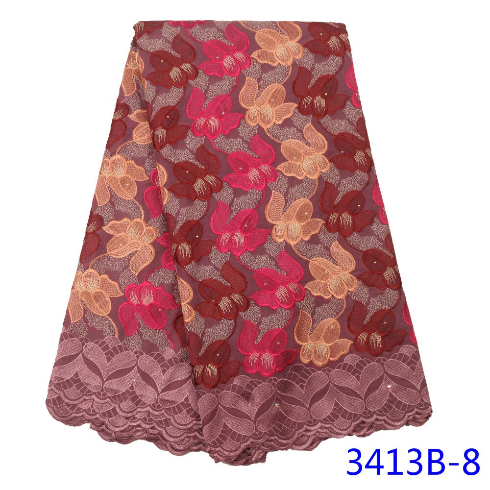Swiss Voile Lace In Switzerland Lace African Dry Lace Fabric Nigerian Cotton Lace Material YA3413B-4: Picture 8