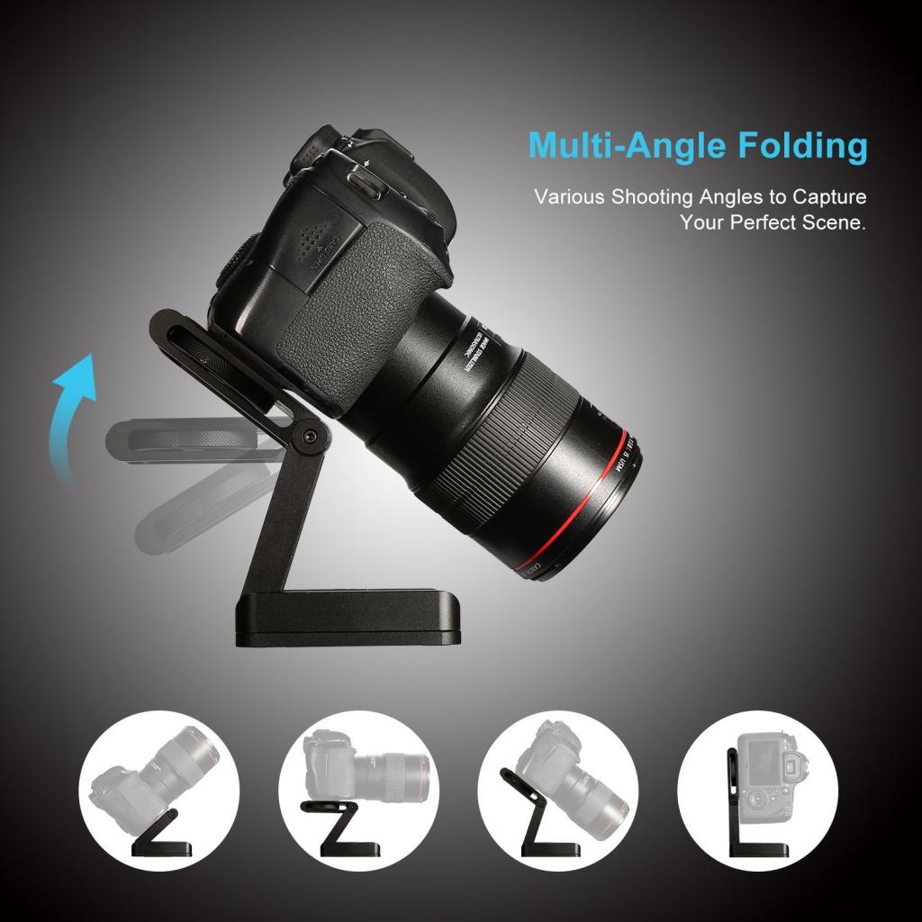 Multi-angle Tripod Head Quick Release Plate Stand Digital Camera Shoe Pan Tilt Vertical & Horizontal 1/4" 3/8"