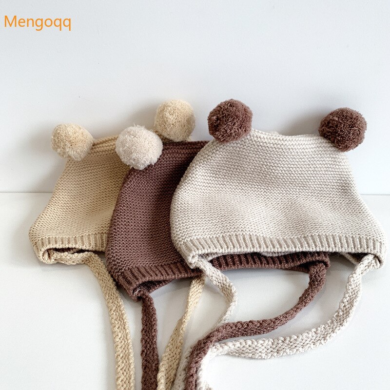 Baby Kids Babu Meisjes Jongens Winter Warm Breien 3D Oor Breien Trui Hoed Peuter Casual Leuke Comfortabele Accessoires 3-16M