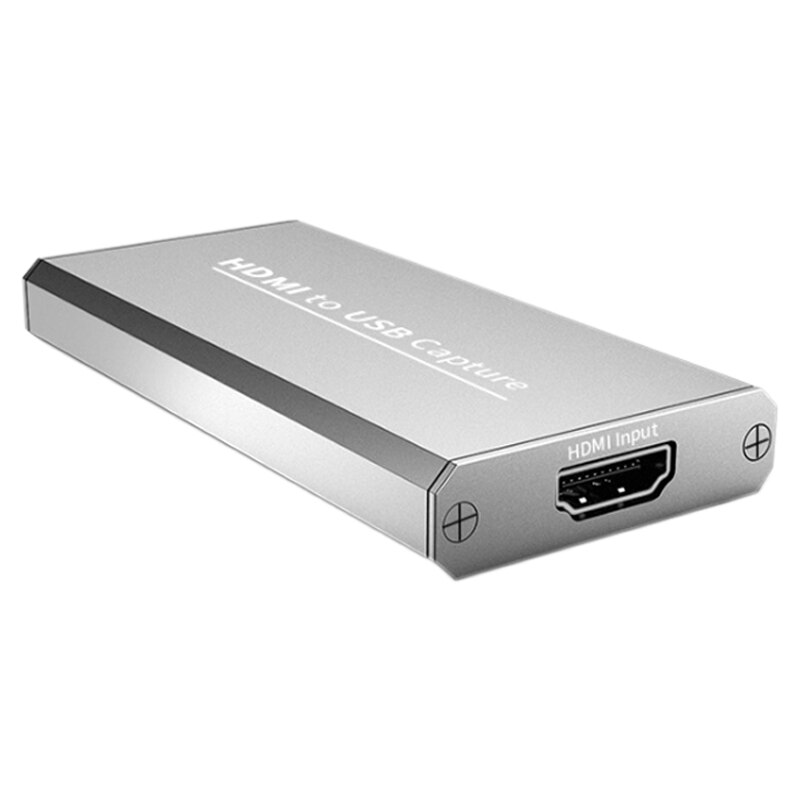 Capture card 4k hd hdmi naar usb 2.0 capture box hdmi video capture card voor mobiele computerspelopname: Zilver