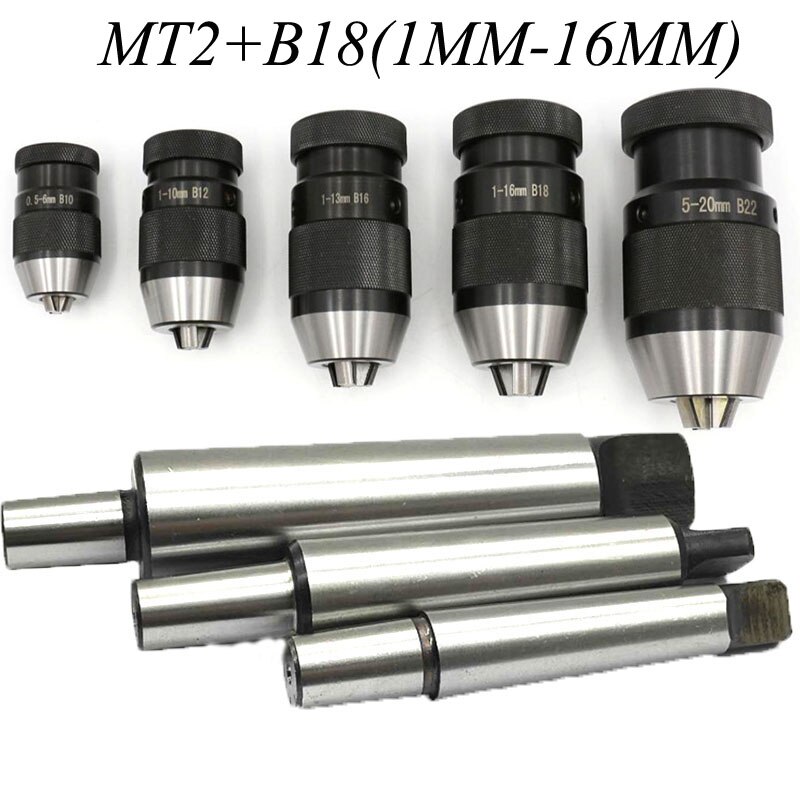 Bohrfutter Arbor Selbst Straffen Keyless Bohrfutter Arbor Selbst Anziehen Spann MT2-B16 Arbor: MT2-B18(1MM-16MM)