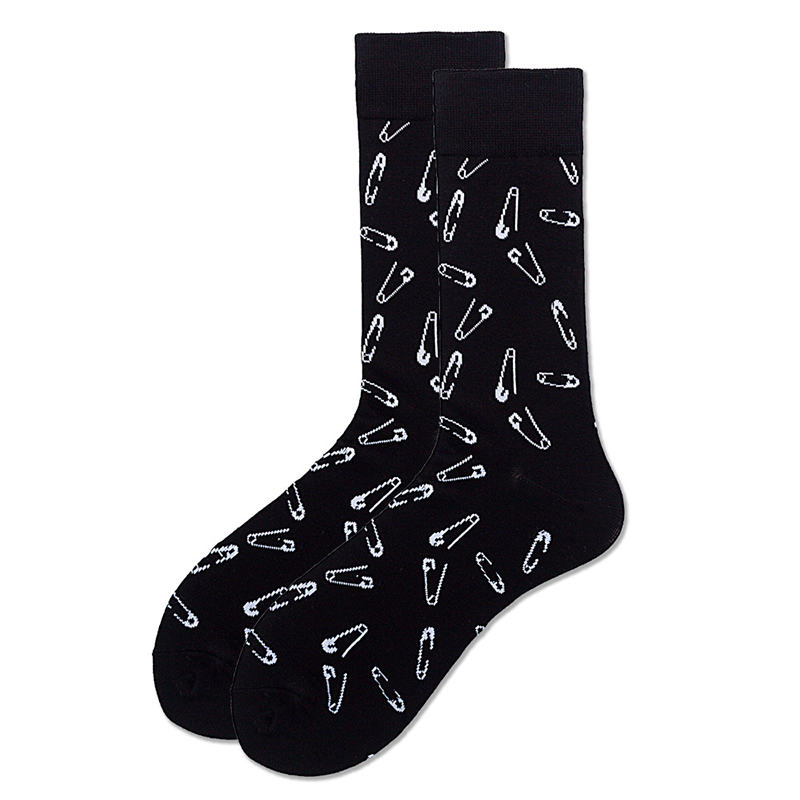 1 par Otoño Invierno divertido Unisex hombres arte calcetines algodón dibujos animados Animal queso ratón pájaro cerveza sello geométrico novedad divertida calcetines: 19