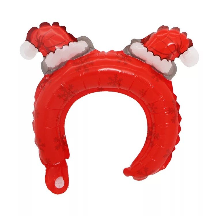 10Pcs Kerst Halloween Haarband Helium Ballon Pompoen Schedel Santa Sneeuwpop Hoofdtooi Ballon Partij Decoratie Kinderen Speelgoed: Rood