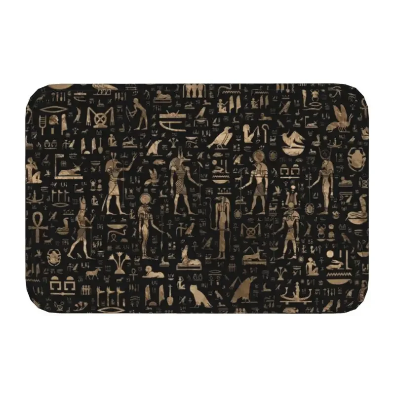 Alte ägyptische Götter und Hieroglyphen Haustür matt rutsch feste saugfähige ethnische Ägypten Fuß matt Wohnzimmer Eingang Teppich Teppich