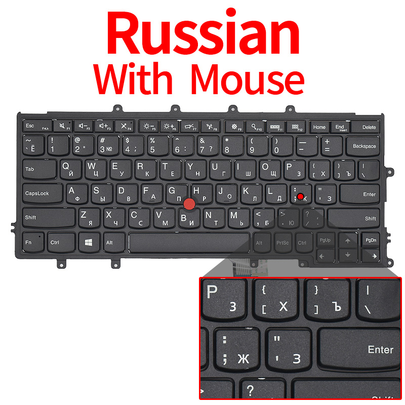 Clavier d'ordinateur portable russe américain pour Lenovo IBM ThinkPad X230S X240 X240S X250 X250S X260 X270 04X0213 04X0177 04Y0914 avec rétro-éclairage: MARRON
