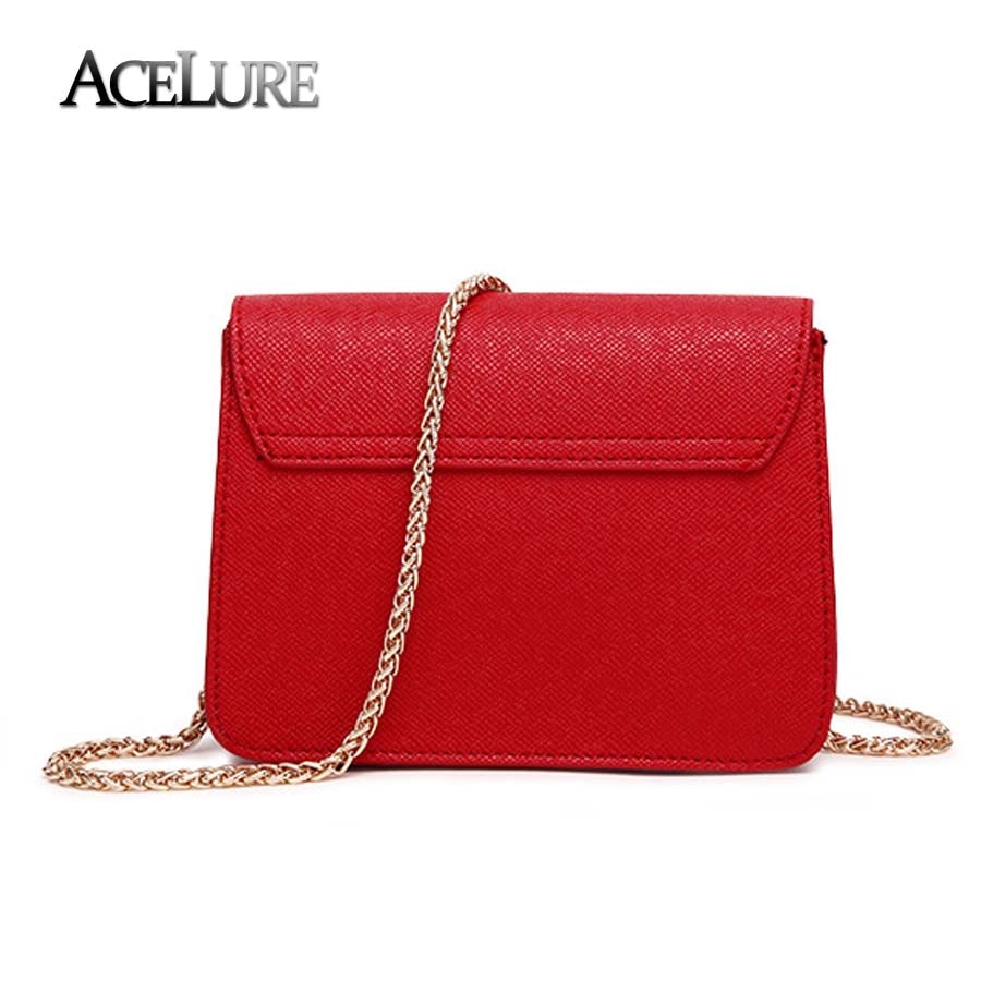 ACELURE Summer Brand Bags Women Leather Handbags Chain Small Women Messenger Bag Candy Color Women Shoulder Bag Party Lock Purse