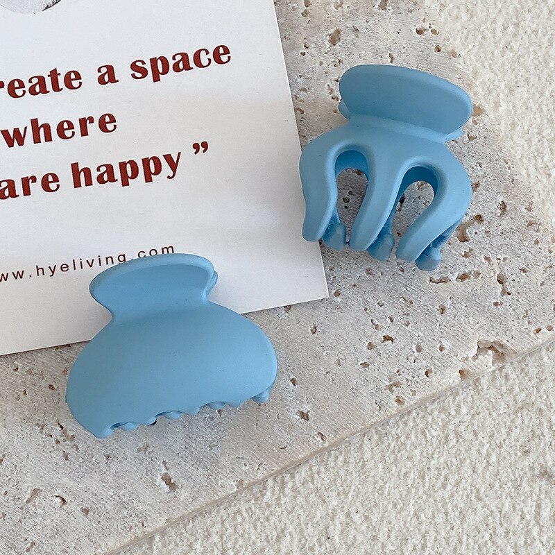 Women Vintage High Ponytail Fixed Geometric Small Hair Claws Lady Convenient Headband Hair Clip Hairpin Hair Accessories: 2pcs blue