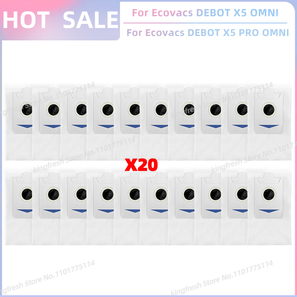Compatible con piezas de repuesto para aspiradora robot Ecovacs Debot X5 OMNI / X5 PRO OMNI / X5 PRO - rodillo principal, cepillo lateral, filtro Hepa, paño de fregona, bolsa de polvo, accesorios: Verde