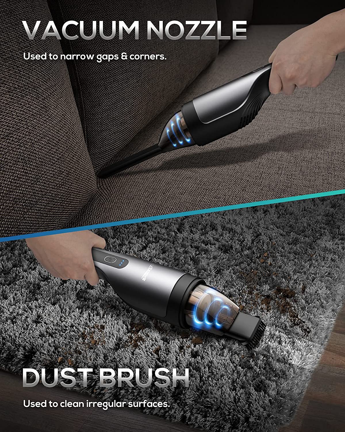 Aspirapolvere per auto ad alta potenza Cordless portatile ricaricabile portatile aspirapolvere 5500pa potenza di aspirazione per auto/casa/ufficio/peli di animali domestici