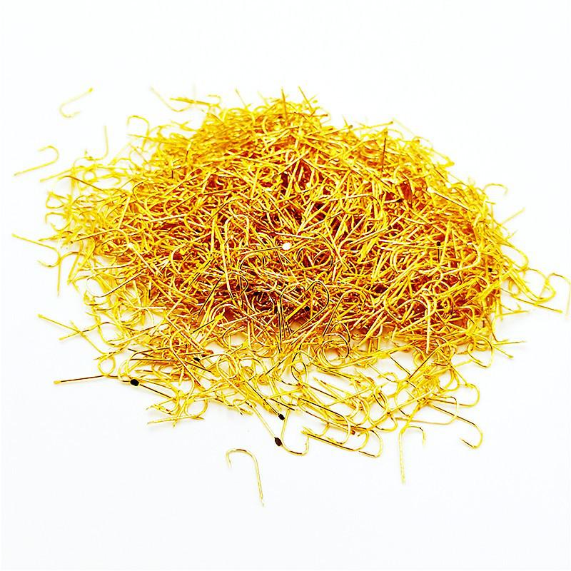 100 sztuk/partia Barbed Carp Fishing haki 1 #-8 # seria High Carbon Steel złoty czerwony uchwyt Fishhook przynętę w Fly Worm zestaw Pesca: 8 / Golden