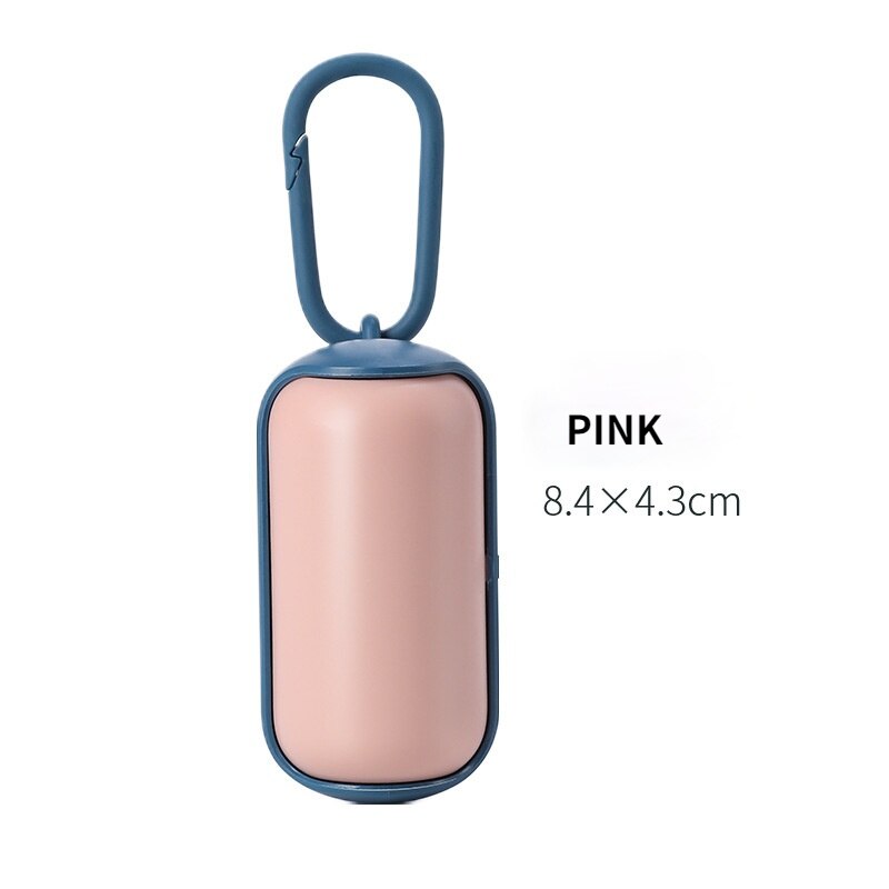 Boîte à caca Portable pour chien, Mini conteneur avec sacs à ordures, support de sac à merde pour chien, 15 rouleaux de sacs à merde, fournitures de nettoyage pour chiens: PINK with 1 pc bags