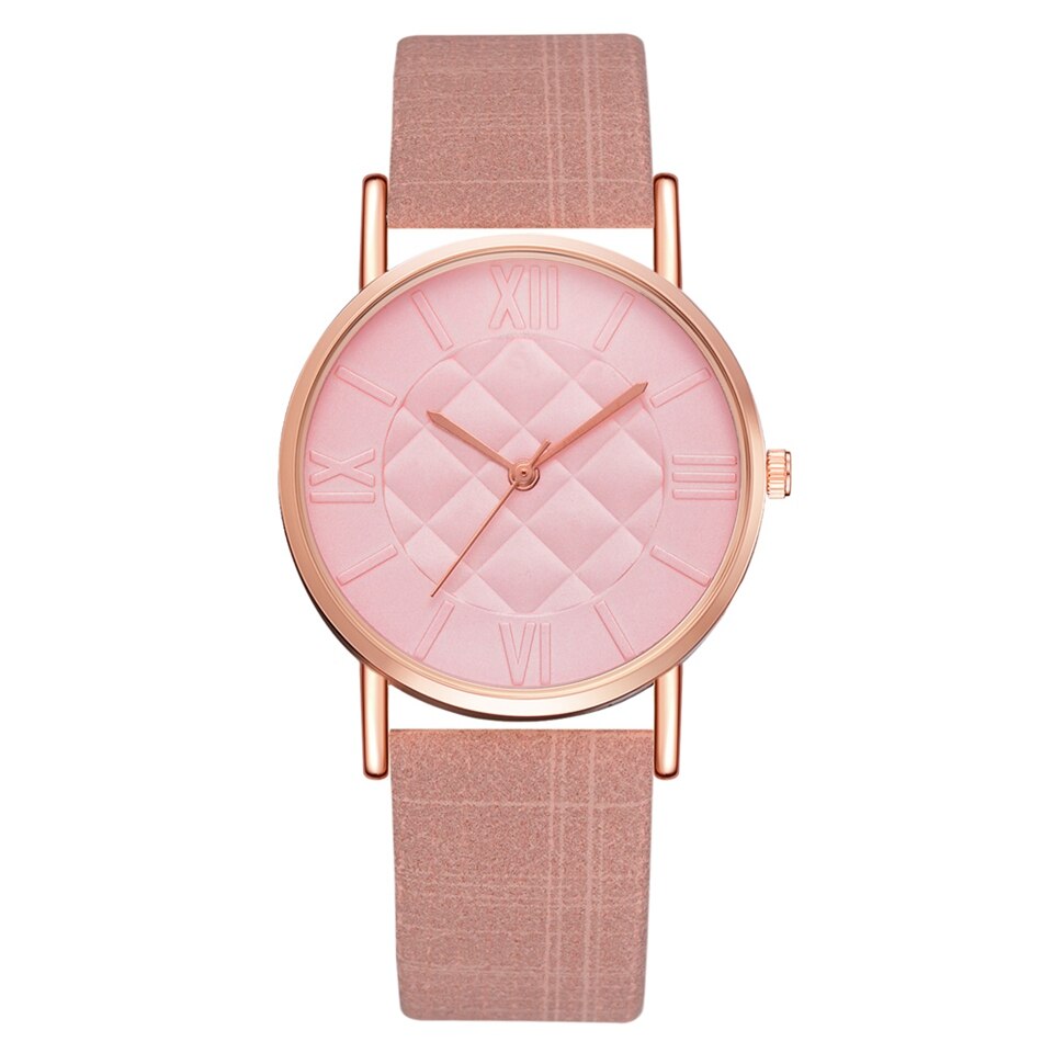 Reloj De Pulsera De Cuarzo Con Correa De Cuero Para Mujer, Cronografo De Marca Superieure De Lujo, informele, Kleur Blanco: Big Pink