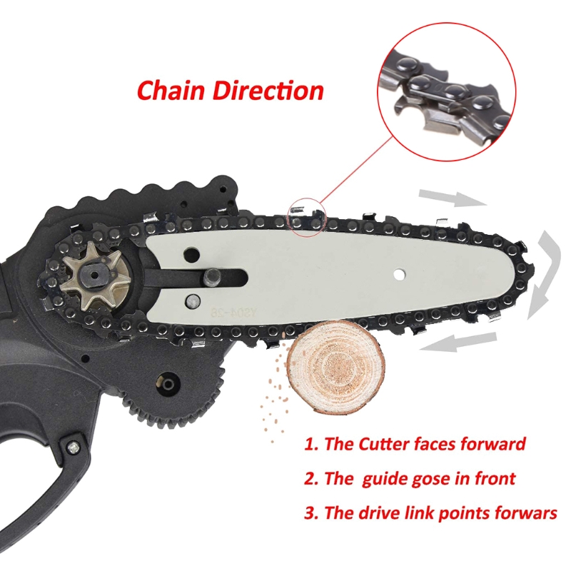 4 Inch Replacement Chain Electric Electric Saw Accessory Mini Steel Chainsaw Chain for Electric Pruning Saw Garden Logging