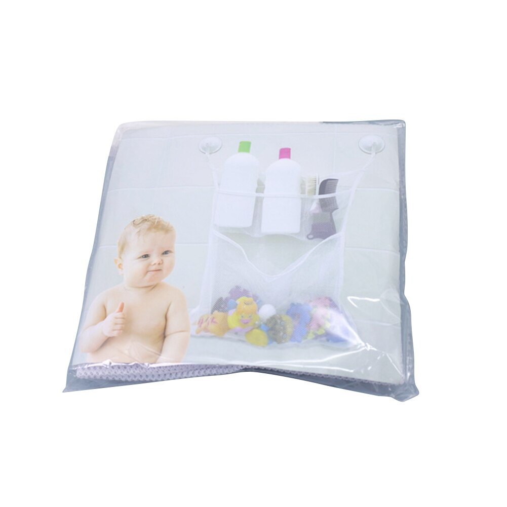 Bathroom Storage Bag Powerful Suction Cup Drain Mesh Four Grid Sundries Toy Organizer For Neat Bathtub Shower Room