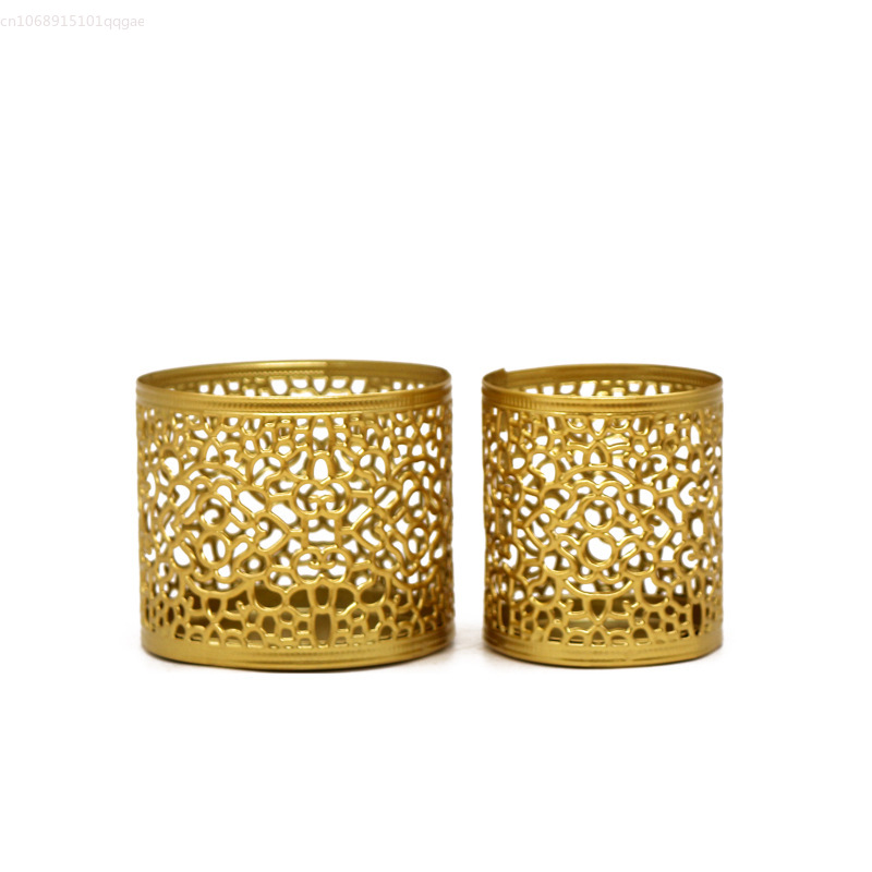 nordisch Gold Hohl Eisen Leuchter Eisen Duft Kerze Tasse Kreative Handwerk Aromatherapie Hause Dekoration