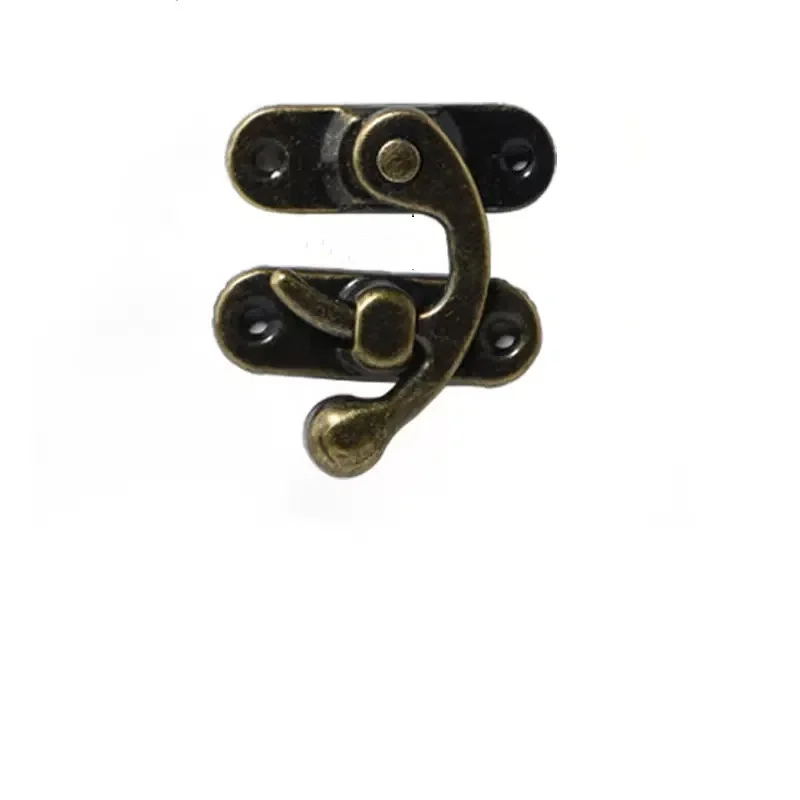 12pcs Wooden Box Toggle Latch Hasp Hook Lock Closure for Jewelry Chest Wine Case Leather Bag Handbag Suitcase with Screw: Brown