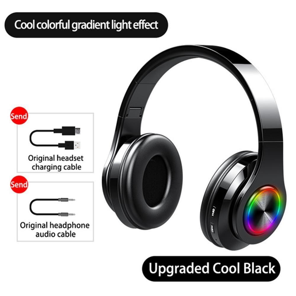 Wireless Headphones Bluetooth Earphone 5.0 Deep Bass Headsets Reduction Stereo For Mobile Noise Gaming J6E2