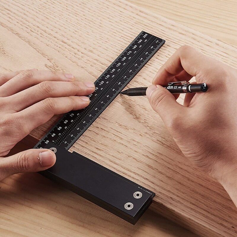 Aluminum Signature Precision Square L Shape Measurement Ruler for Measuring Marking Woodworking Carpenter Tool